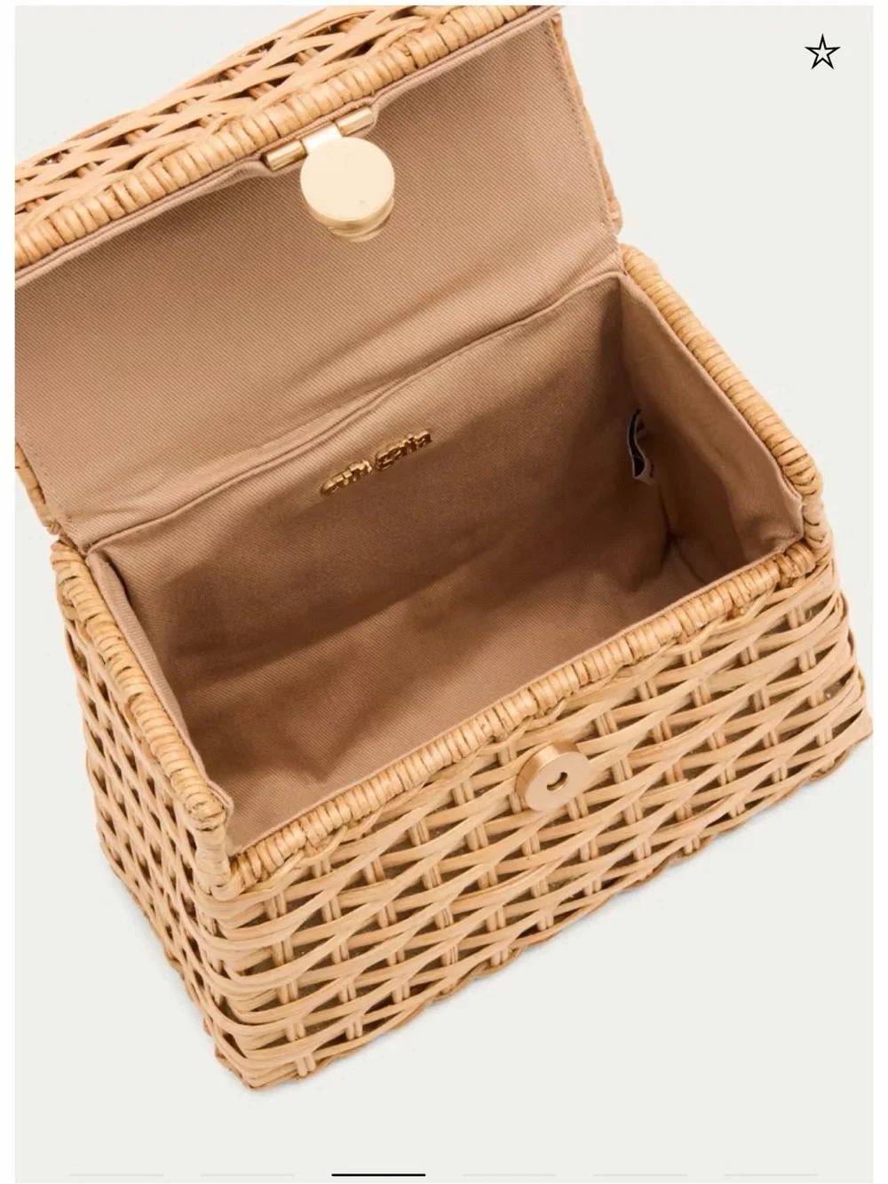Cult Gaia Sybil Rattan Woven Top Handle Bag Satchel NEW